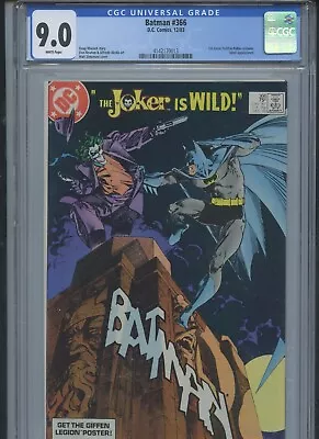 Buy Batman #366 1983 CGC 9.0 (1st Jason Todd In Robin Costume) • 42.71£