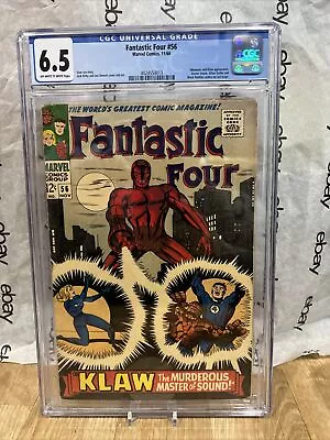 Buy Fantastic Four #56 - CGC 6.5 - OW/W Inhumans, Klaw, Silver Surfer, Dr. Doom MCU • 119.60£