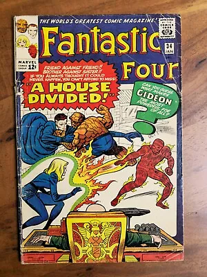 Buy Fantastic Four #34 (Marvel 1965) George R.R. Martin Letter 1st Gideon GD/VG 3.0 • 27.17£