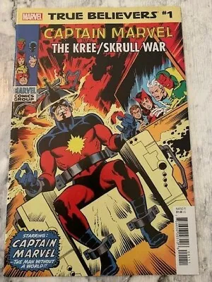 Buy True Believers 1 Captain Marvel The Kree Skrull War 2019 NM Hot Reprint Rare • 2.99£