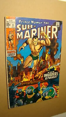 Buy Sub-mariner 21 Vs The Invaders Marie Severin Art1968 Marvel • 10.10£