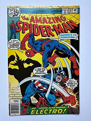 Buy Amazing Spider-Man #187 Captain America App. Marvel 1978 FN-FN+ • 10.06£