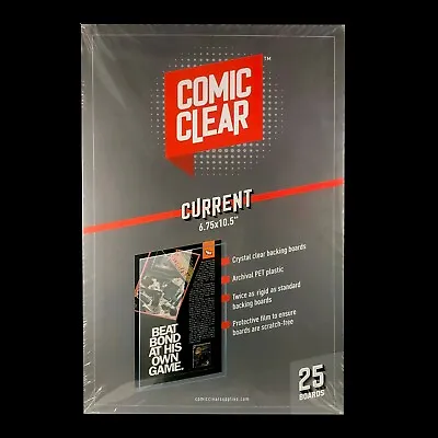 Buy 25-pack Of Crystal-Clear Comic Clear Backing Boards - Current Age Size • 28£