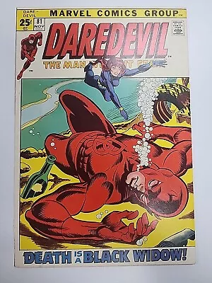 Buy DAREDEVIL #81, 1971 1st BLACK WIDOW Team-up KEY Issue And Super Nice! • 69.89£