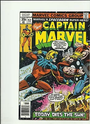 Buy Captain Marvel 57, Classic Thor Battle, Early Thanos. Higher Mid 1978 Marvel • 12.43£