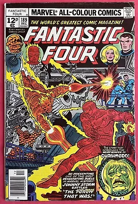 Buy Fantastic Four #189 (1977) Original Human Torch Appearance Marvel Comics • 6.95£