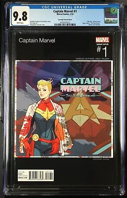 Buy Captain Marvel #1 CGC 9.8 WP (2016) Hip Hop Variant Cover (2) • 38.83£