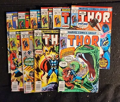 Buy THOR #263/273 10 Issue Lot  (Marvel 1977) AVG F/VF John Buscema Walt Simonson • 46.60£