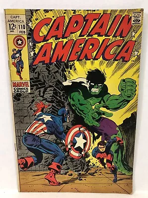 Buy CAPTAIN AMERICA #110 (1969) Hulk Steranko Cover 1st Madame Hydra Unpressed • 77.65£