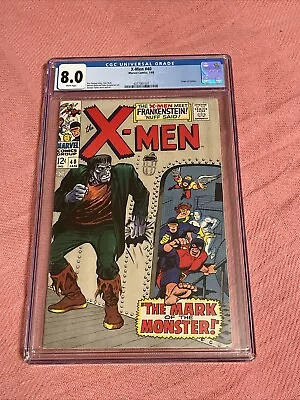 Buy X-Men #40 CGC 8.0 White Pages, Frankenstein, Origin Of Cyclops, Marvel Comics! • 194.14£