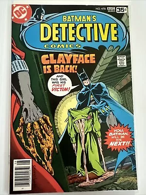 Buy Rare 1978 Detective Comics # 478; Batman; 1st Full Appearance Of Clayface 3; NM! • 23.29£