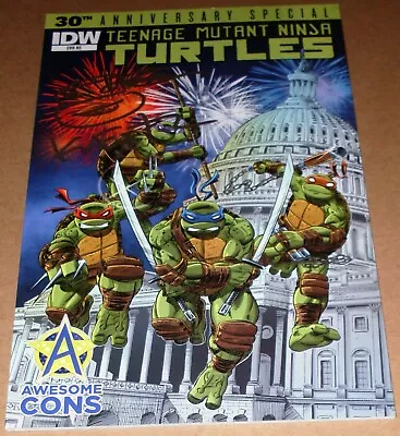 Buy TMNT 30th Anniv Awesome Con Variant SIGNED Eastman Teenage Mutant Ninja Turtles • 38.89£