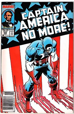 Buy Captain America #332 (1987) Captain America Quits Newsstand Edition! • 19.41£