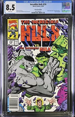 Buy Incredible Hulk #376D CGC 8.5 White Pages 1990 • 60.55£