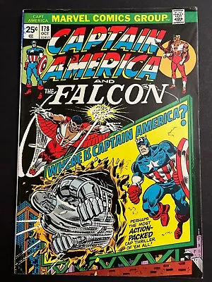 Buy Captain America 178 VG-FN -- 1st App. Of Roscoe Simons Marvel 1974 • 5.44£