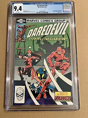 Buy Daredevil #174 CGC 9.4 NM 1st Appearance The Hand, 3rd Elektra Frank Miller 1981 • 45.82£