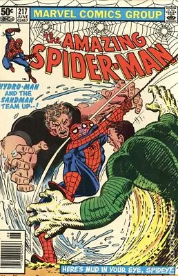 Buy Amazing Spider-Man #217N Newsstand Variant FN- 5.5 1981 Stock Image Low Grade • 7.47£