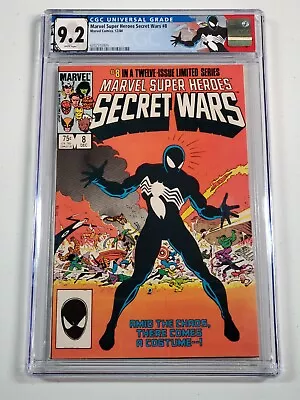 Buy Marvel Super Heroes Secret Wars 8 CGC 9.2 Custom Label White Pages Black Suit • 174.74£
