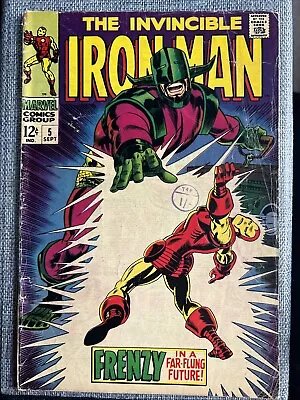 Buy The Invincible Iron Man #5 September 12 Cent Marvel Comics Group 1968 60's • 25£