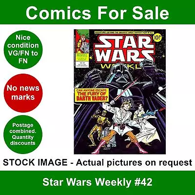 Buy Star Wars Weekly #42 Comic - VG/FN Clean 22 Nov 1978 - Marvel UK • 4.99£