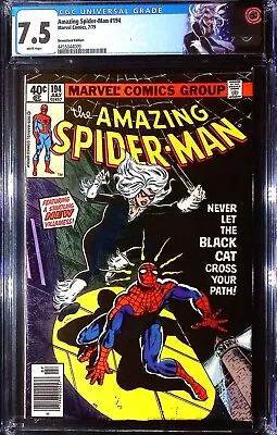 Buy Amazing Spider-Man #194 (1963) CGC 7.5 1st App. Black Cat! Newsstand Variant! • 232.97£