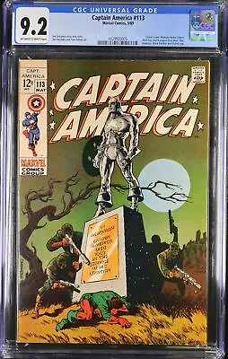 Buy Captain America #113 - Marvel Comics 1969 CGC 9.2 Classic Cover. Madame Hydra (V • 232.21£