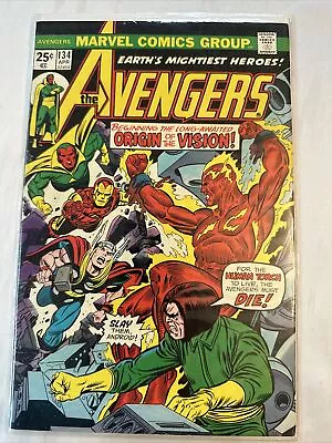 Buy The Avengers #134 (1975 Marvel) Origin Of The Vision • 19.99£