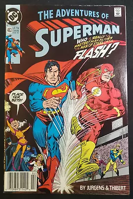 Buy Adventures Of Superman #463 Superman Vs. Flash Race 1990 DC VF/NM • 15.52£