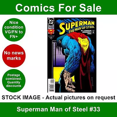 Buy DC Superman Man Of Steel #33 Comic - VG/FN+ 01 May 1994 • 3.49£