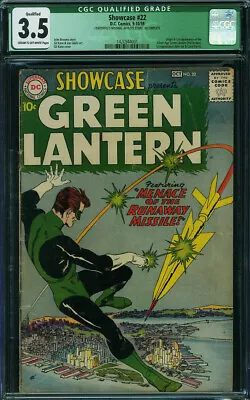 Buy Showcase #22 CGC 3.5Q DC 1959 1st Green Lantern Silver Age HAL JORDAN JSA Q7 Cmm • 1,782.32£