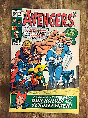 Buy Avengers #75 - GORGEOUS HIGHER GRADE - 1st App Arkon - Marvel Comics 1970 • 10.48£