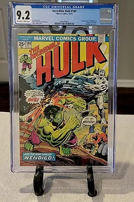 Buy Incredible Hulk #180 (1974) CGC 9.2 - 1st REAL WOLVEEINE App.  In CAMEO 🔥Key🔥 • 1,750.50£