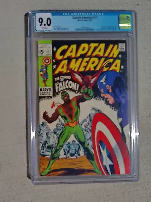 Buy CAPTAIN AMERICA 117 CGC 9.0- WHITE PAGES (1st SAM WILSON-FALCON) MARVEL 1969 • 958.77£