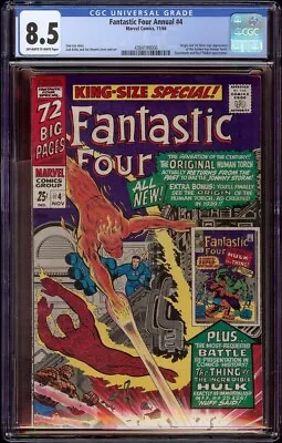 Buy Fantastic Four Annual # 4 CGC 8.5 OW/W (Marvel 1967) GA Human Torch Appearance • 306.76£