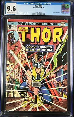 Buy Thor #229 (1974) With Ad For Incredible Hulk #181 Cgc 9.6 Oww 4416524008 • 271.81£