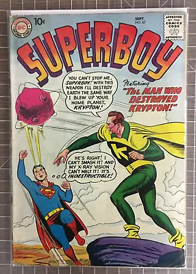 Buy Superboy #67 The Man Who Destroyed Krypton! DC Comic (1958) 2-3 • 31.11£