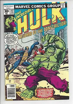 Buy Incredible Hulk 212  F-(5.5) 1977🔥 1st App Of Constrictor🔥 • 11.65£