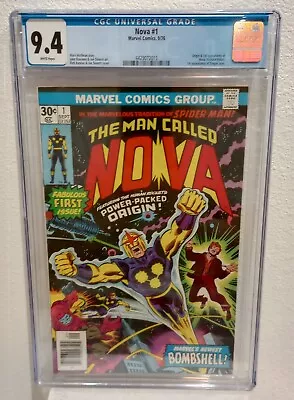 Buy Nova #1 CGC 9.4 Key Issue Origin & 1st Appearance Of Nova  1976 White Pages • 138.94£