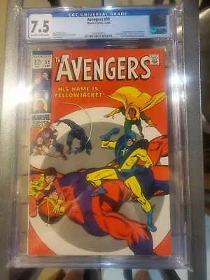 Buy Avengers #59 Cgc 7.5 1st Yellowjacket Spider-man J Jonah Jameson John Buscema • 99.40£