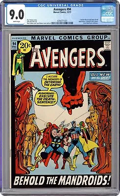 Buy Avengers #94 CGC 9.0 1971 4394771001 • 108.73£