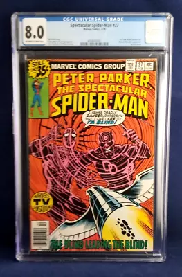 Buy Spectacular Spider-Man #27 1st Frank Miller Daredevil Art 79' Marvel CGC 8.0 • 69.89£